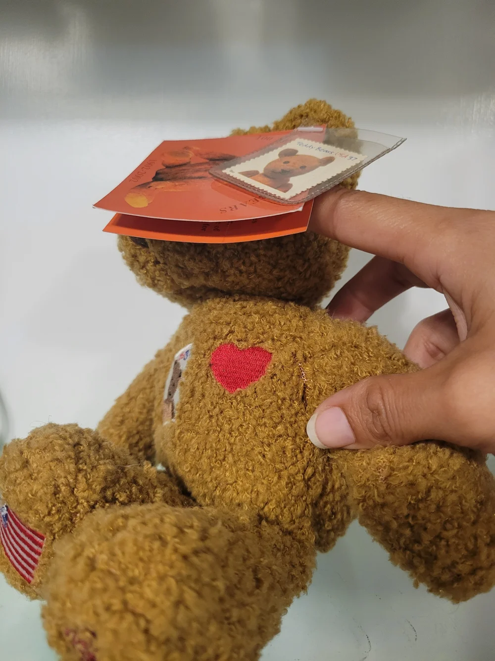 United Postal Service Plush Teddy Bear Collectible Centennial Stamp USPS Tag 10